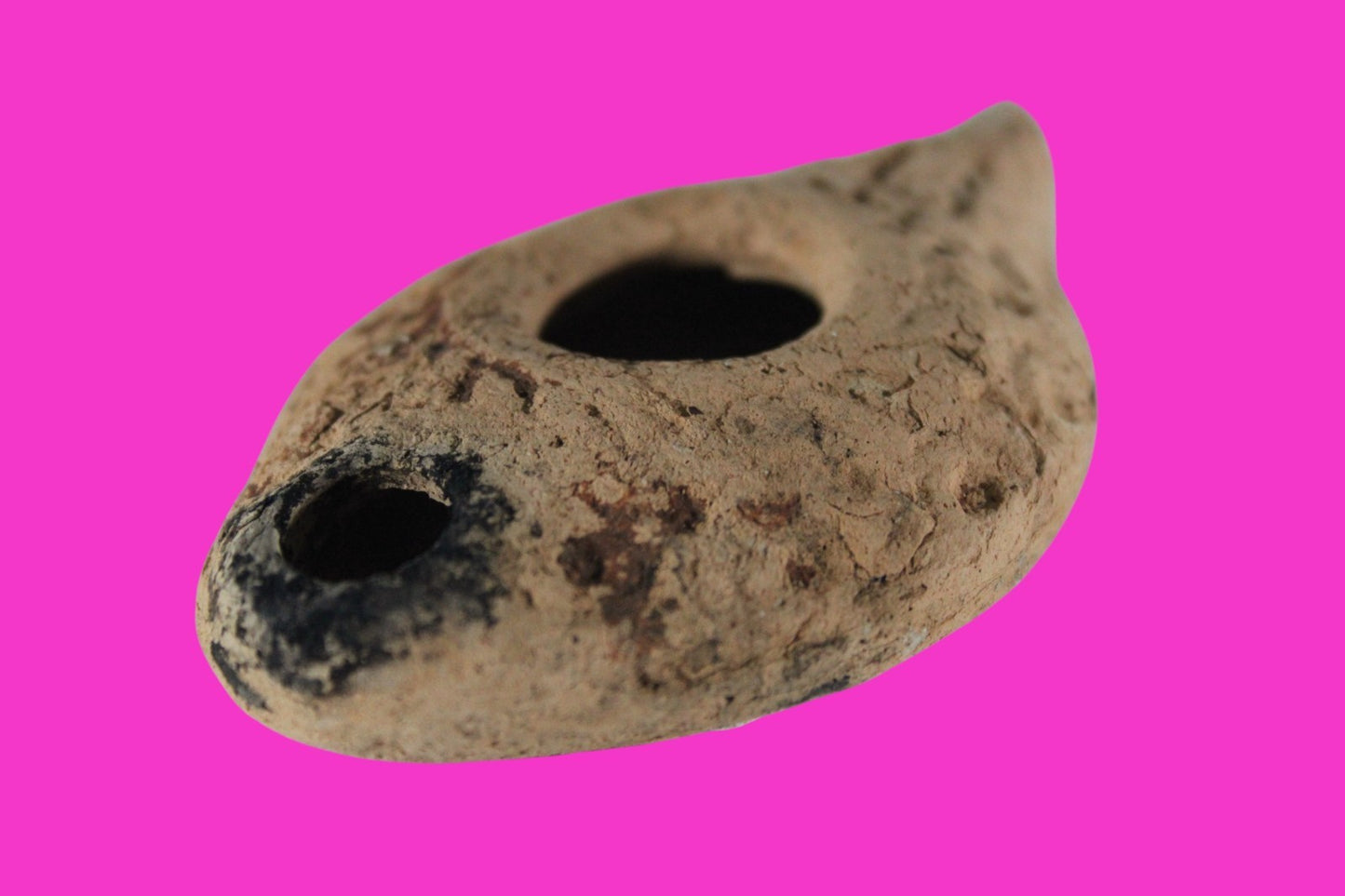 Ancient Holy Land Oil Lamp Artifact Land of Jesus Christ 100 BC-200 AD COA J146