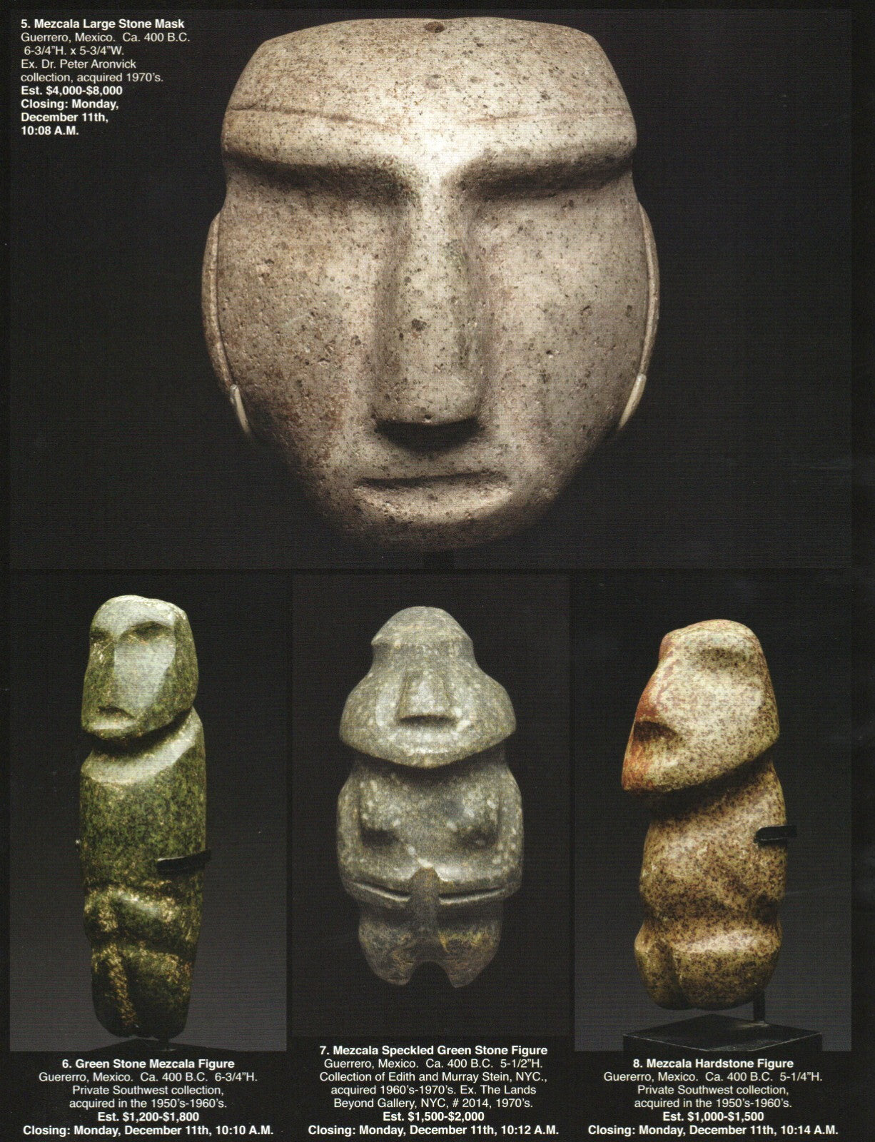 Pre Columbian Artifacts Price & Value Guide Arte Primitivo Auction Catalog #87