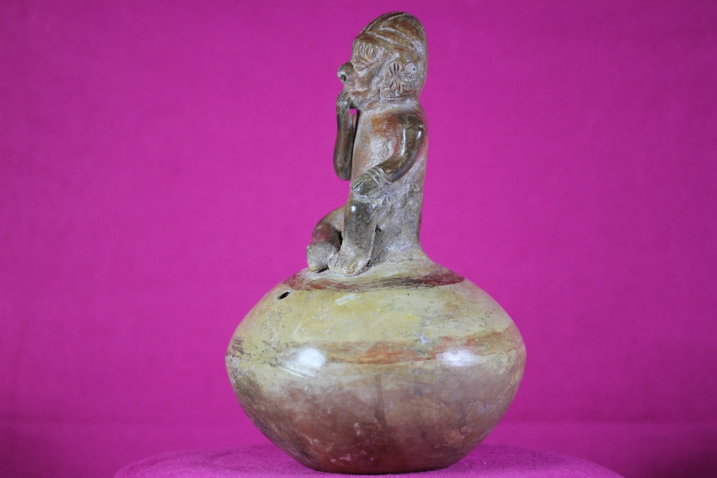 Authentic Pre Columbian Artifact Vicus Figure Jar Pottery 250 BC-600 AD COA J15