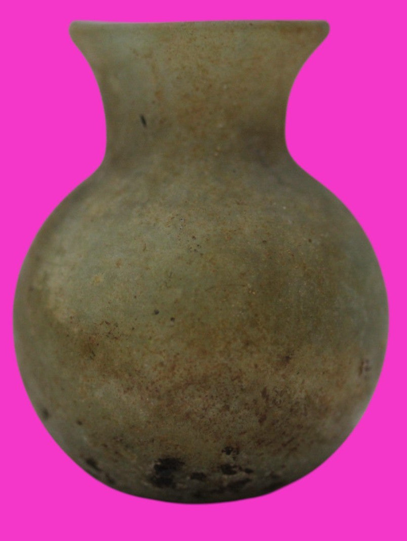 Holy Land Artifact Authentic Ancient Glass Bottle 100-300 AD Roman Era COA J17