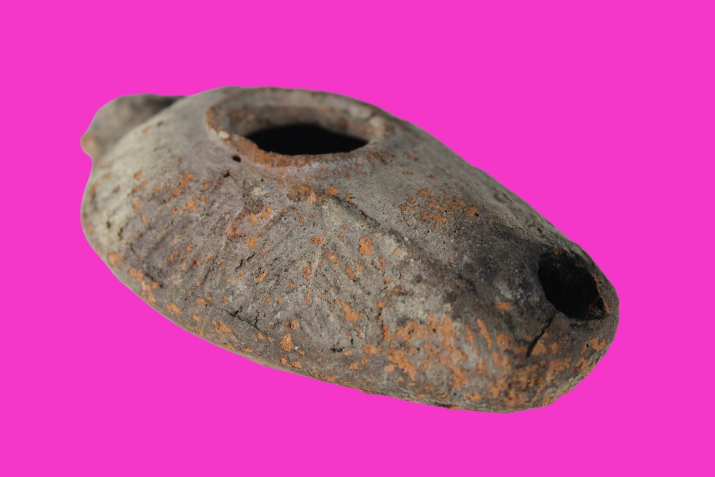 Oil Lamp Holy Land Ancient Artifact Jesus Christ Home Israel 300-600 AD COA 115