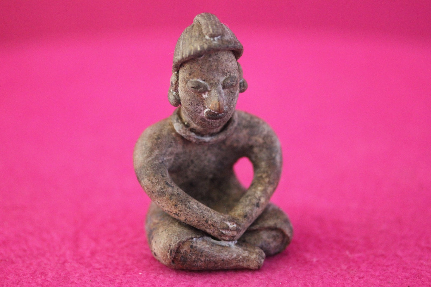 Authentic Pre Columbian Artifact Male Seated Tomb Figure Colima Mexico COA 193