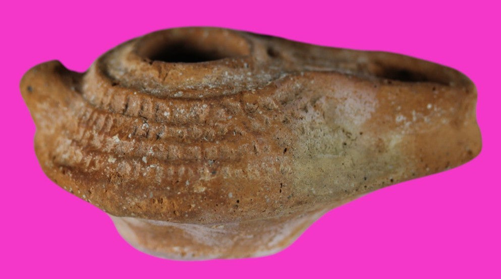 Ancient Holy Land Oil Lamp Artifact Jesus Christ Homeland 100 - 400 AD COA L02