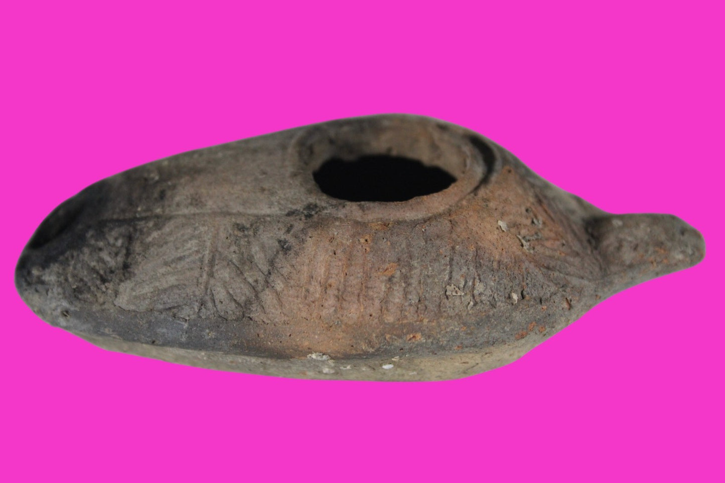Oil Lamp Holy Land Ancient Artifact Jesus Christ Home Israel 300-600 AD COA 91