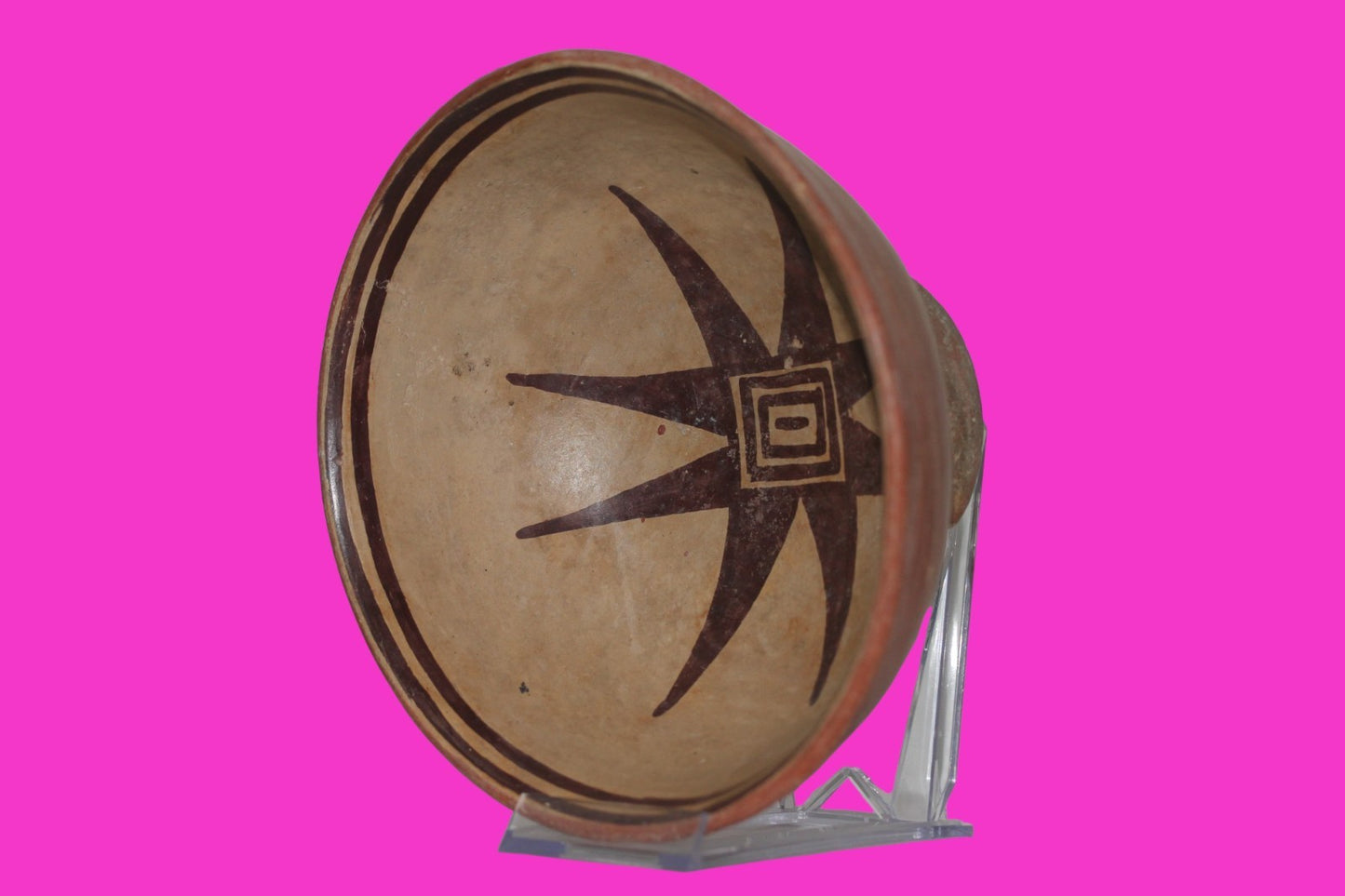 Pre Columbian Authentic Artifact Pedestal Bowl Nazca Peru 500 to 800 AD COA J53