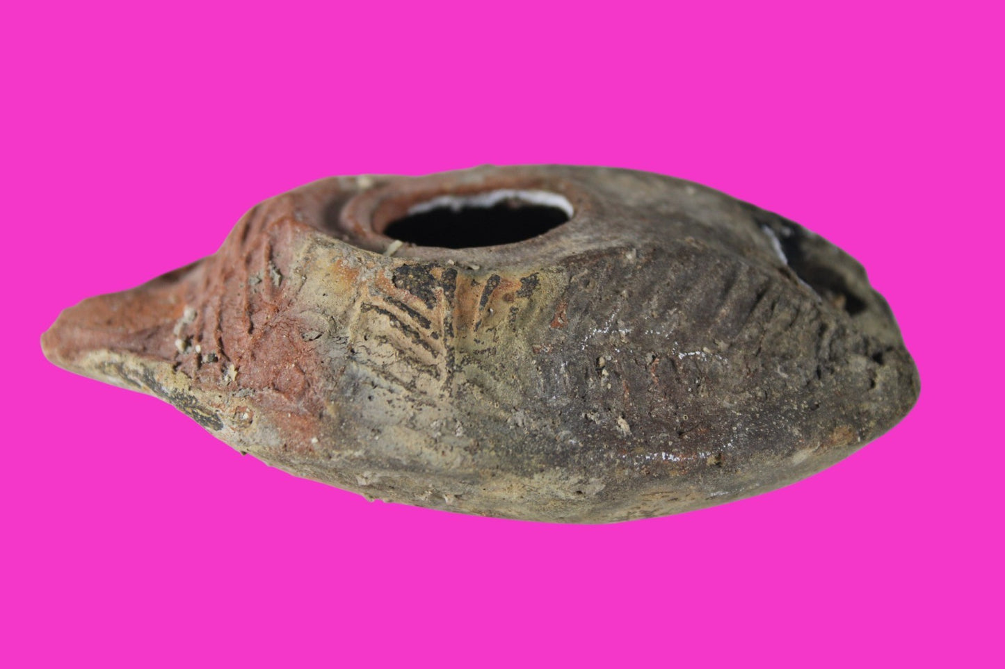 Oil Lamp Holy Land Ancient Artifact Jesus Christ Home Israel 300-600 AD COA 120