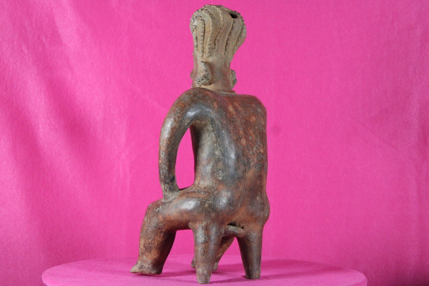 Authentic Pre Columbian Artifact Seated Man Nayarit Mexico Arte Primitivo T101