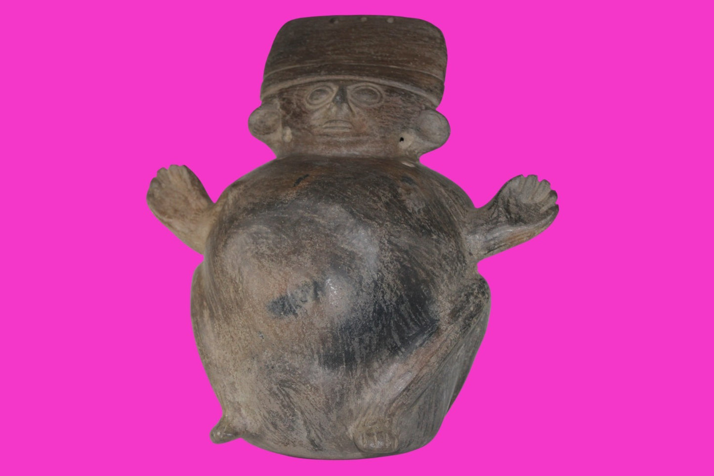 Pre Columbian Artifact Chancay 11 Inch Rotund Figure 1000-1250 AD  Peru COA 264