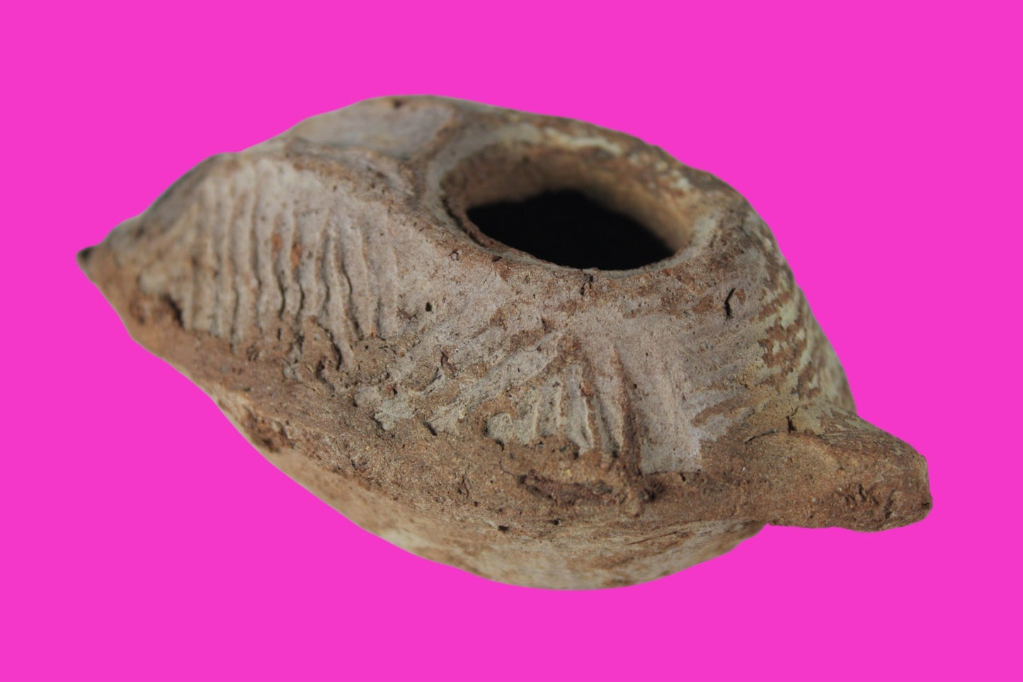 Oil Lamp Holy Land Ancient Artifact Jesus Christ Home Israel 300-600 AD COA 127