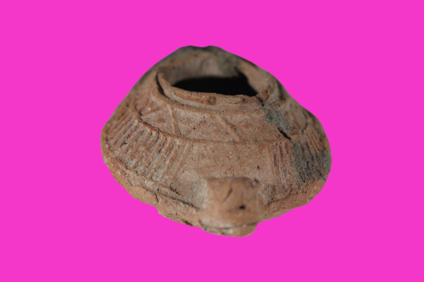 Oil Lamp Holy Land Ancient Artifact Jesus Christ Home Israel 300-600 AD COA 89