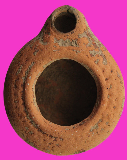 Ancient Holy Land Oil Lamp Artifact Land of Jesus Christ 100 BC-200 AD COA J148