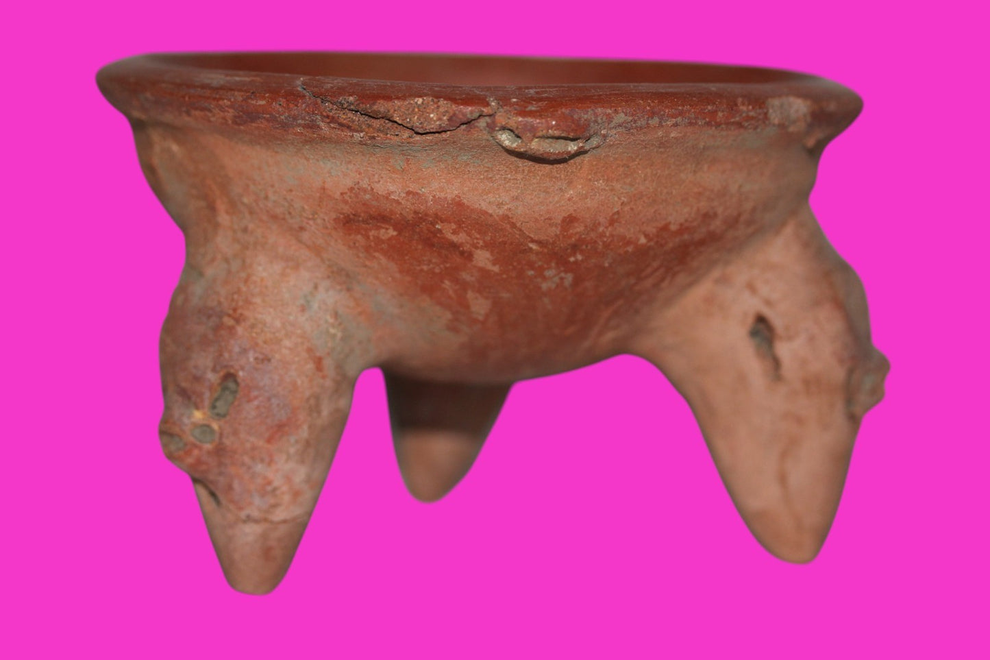 Pre Columbian Authentic Artifact Tripod Bowl Watershed Area Costa Rica COA J86