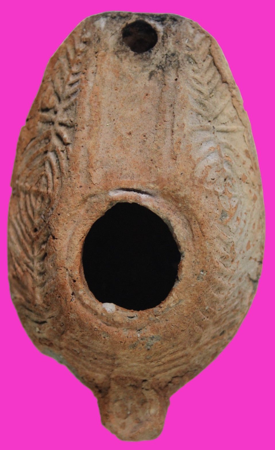 Oil Lamp Holy Land Ancient Artifact Jesus Christ Home Israel 300-600 AD COA 114
