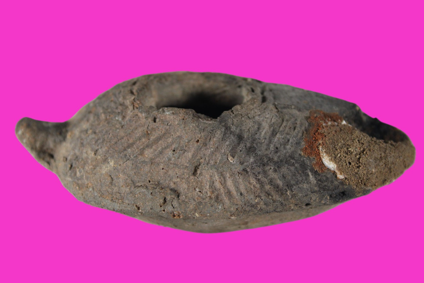 Oil Lamp Holy Land Ancient Artifact Jesus Christ Home Israel 300-600 AD COA 138