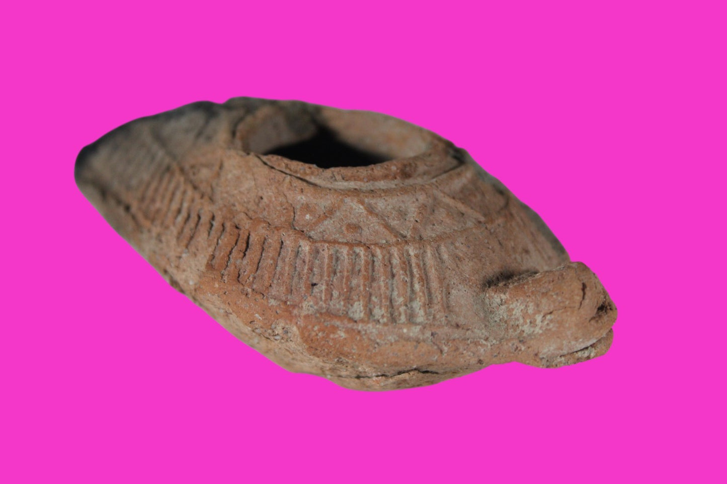 Oil Lamp Holy Land Ancient Artifact Jesus Christ Home Israel 300-600 AD COA 89