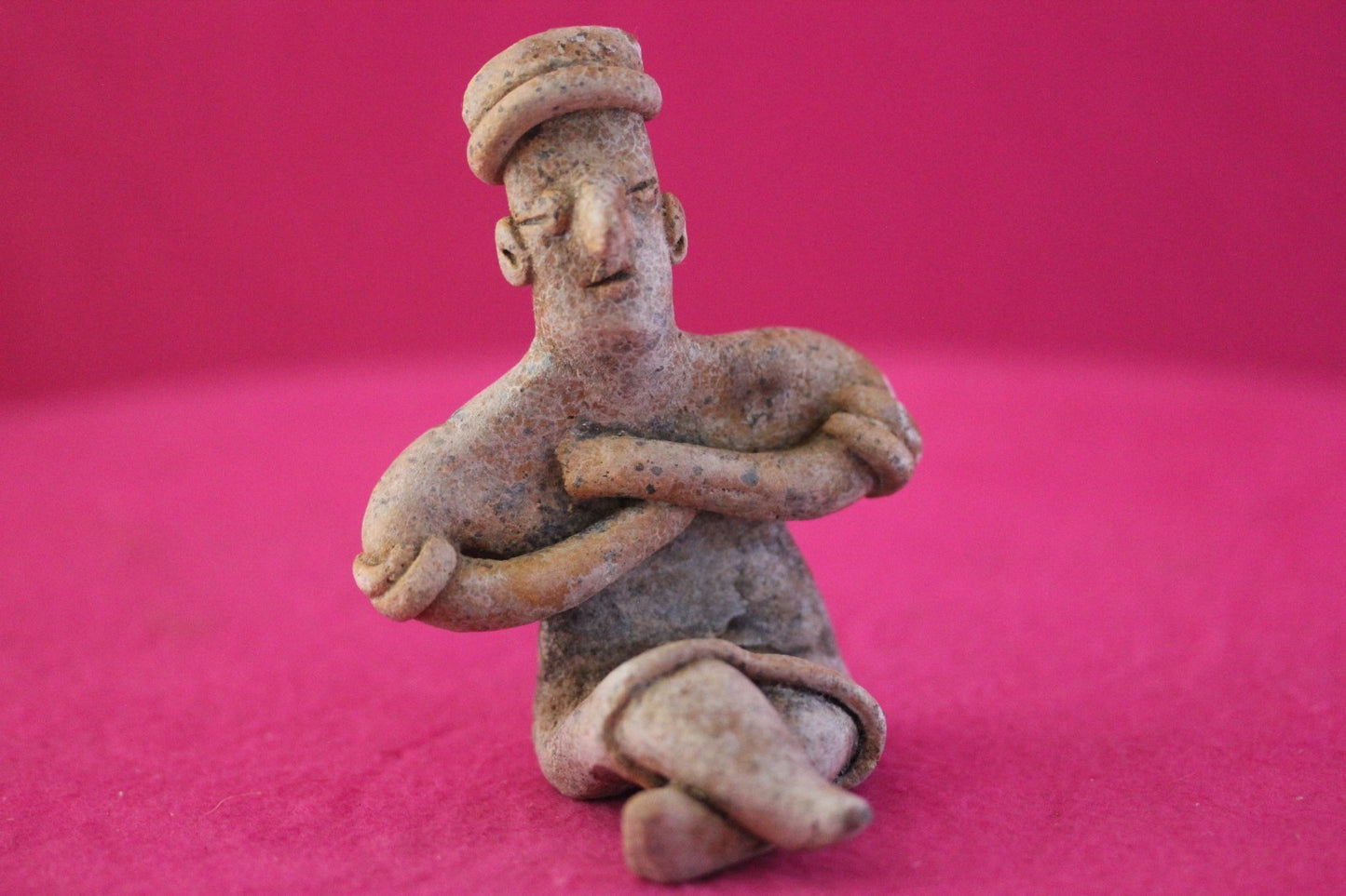 Authentic Pre Columbian Artifact Rare Seated Tomb Figure Colima Mexico COA 188