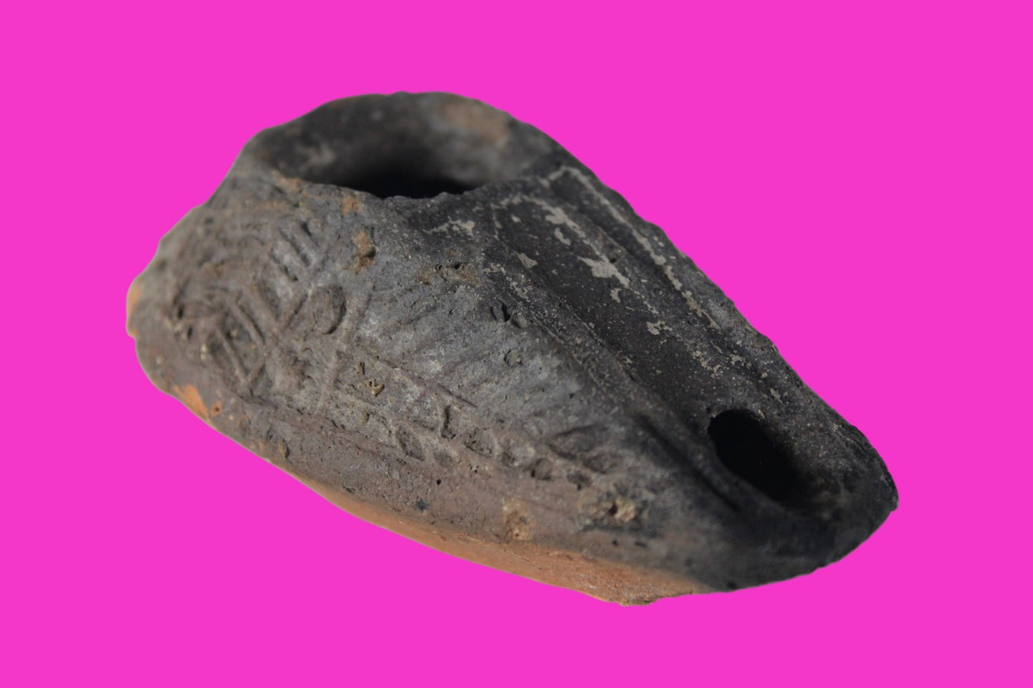 Oil Lamp Holy Land Ancient Artifact Jesus Christ Home Israel 300-600 AD COA 132