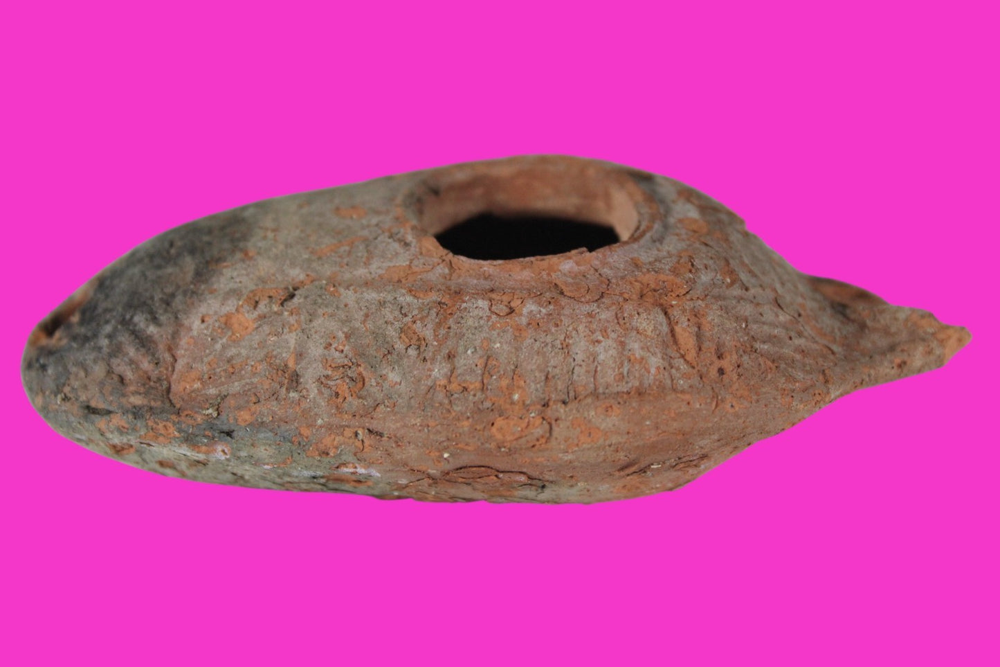 Oil Lamp Holy Land Ancient Artifact Jesus Christ Home Israel 300-600 AD COA 101