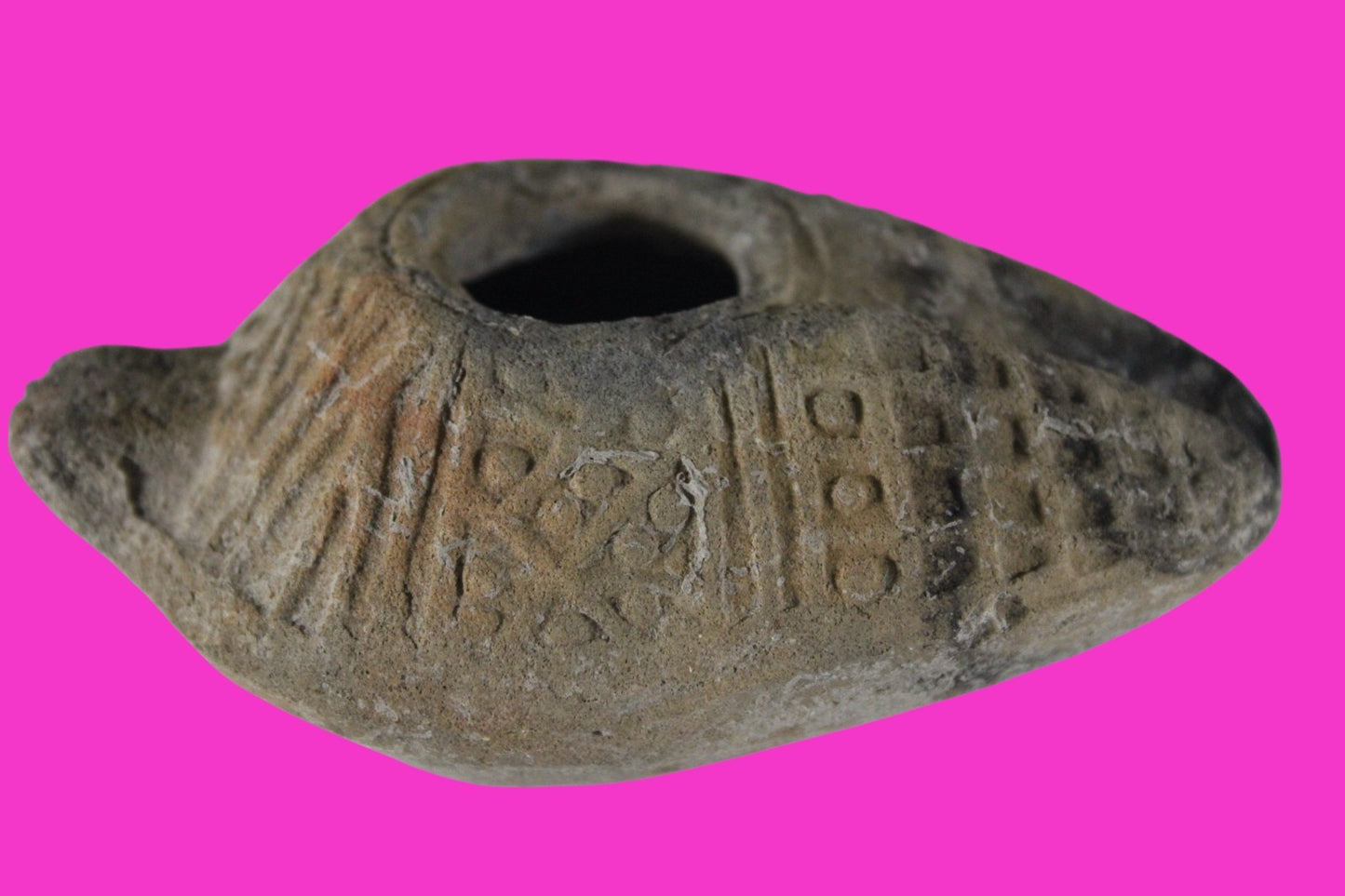 Oil Lamp Holy Land Ancient Artifact Jesus Christ Home Israel 300-600 AD COA J152