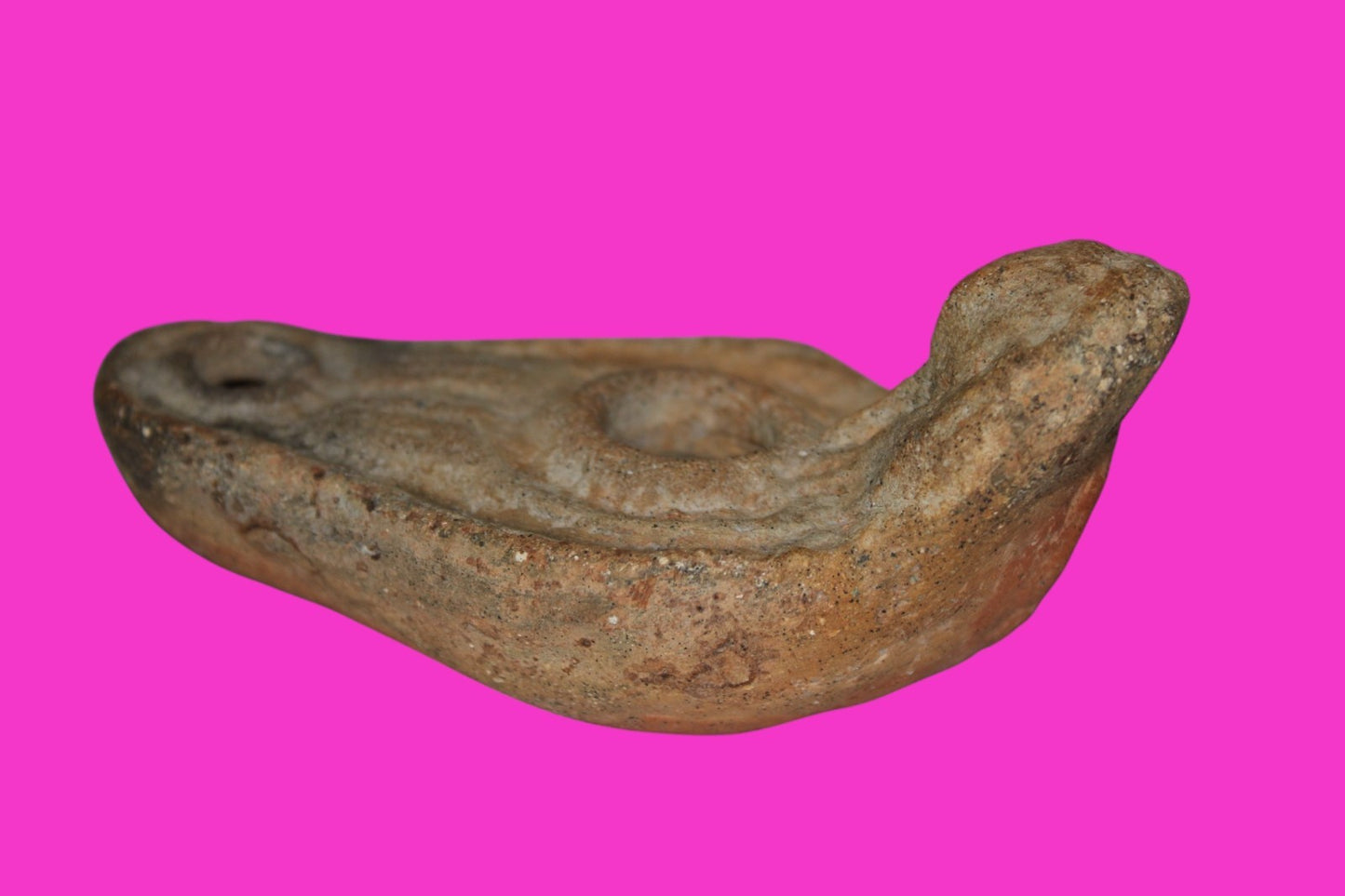 Oil Lamp Holy Land Ancient Artifact Jesus Christ Home Israel 100-400 AD COA J122