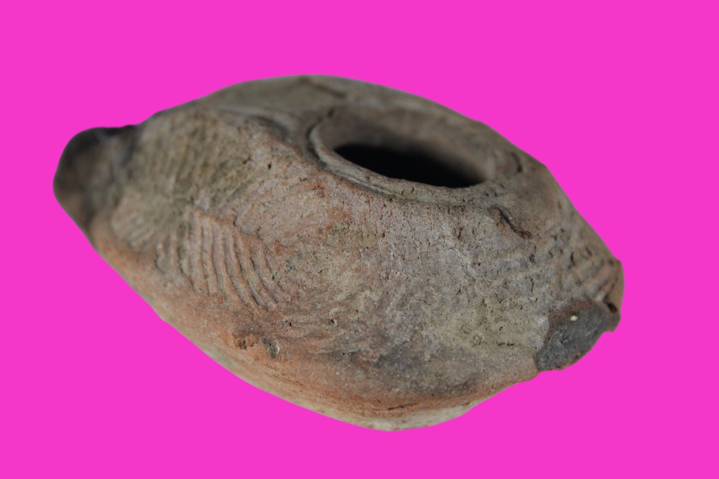 Oil Lamp Holy Land Ancient Artifact Jesus Christ Home Israel 300-600 AD COA 96