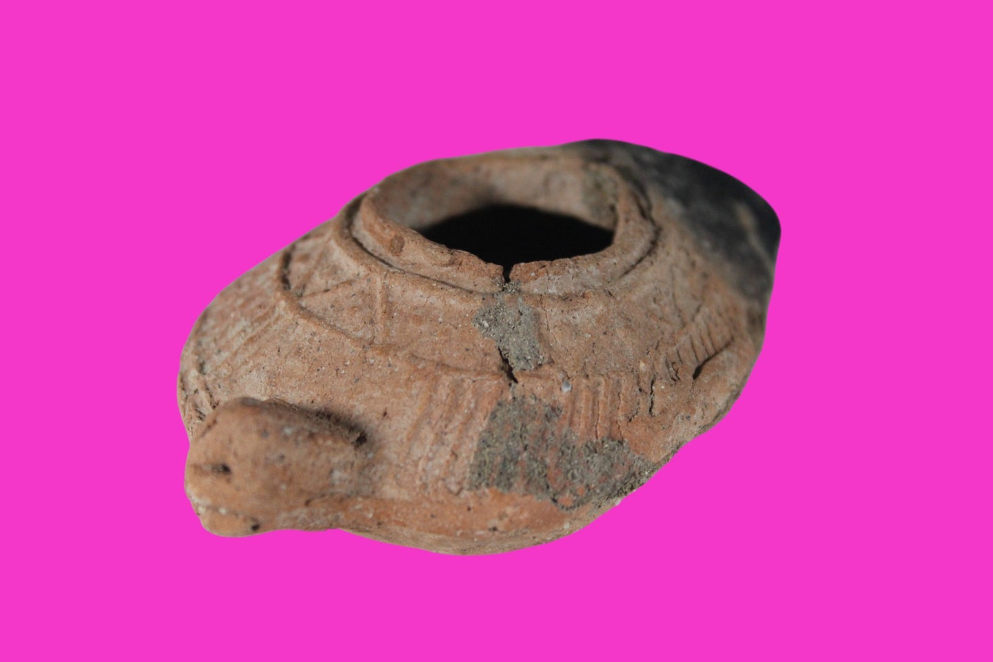 Oil Lamp Holy Land Ancient Artifact Jesus Christ Home Israel 300-600 AD COA 89