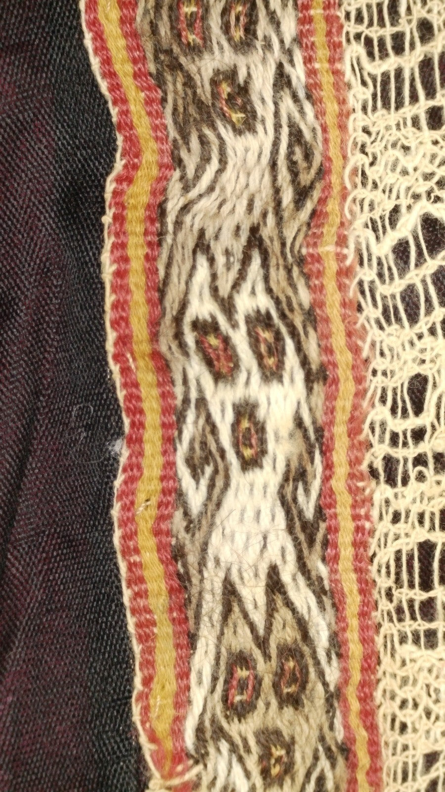 Pre Columbian Authentic Chancay Lace Textile Shroud Spooky Spirits COA