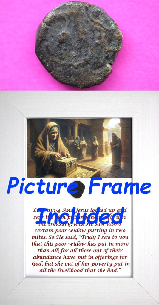 Widows Mite Coin Holy Land Artifact Free Display Frame Jesus Christ Lifetime 148