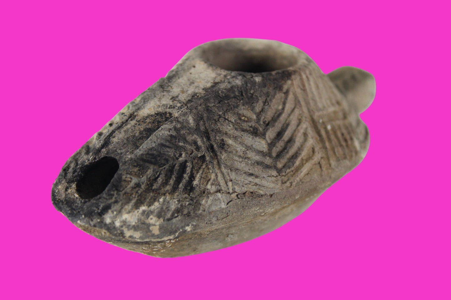 Oil Lamp Holy Land Ancient Artifact Jesus Christ Home Israel 300-600 AD COA 117