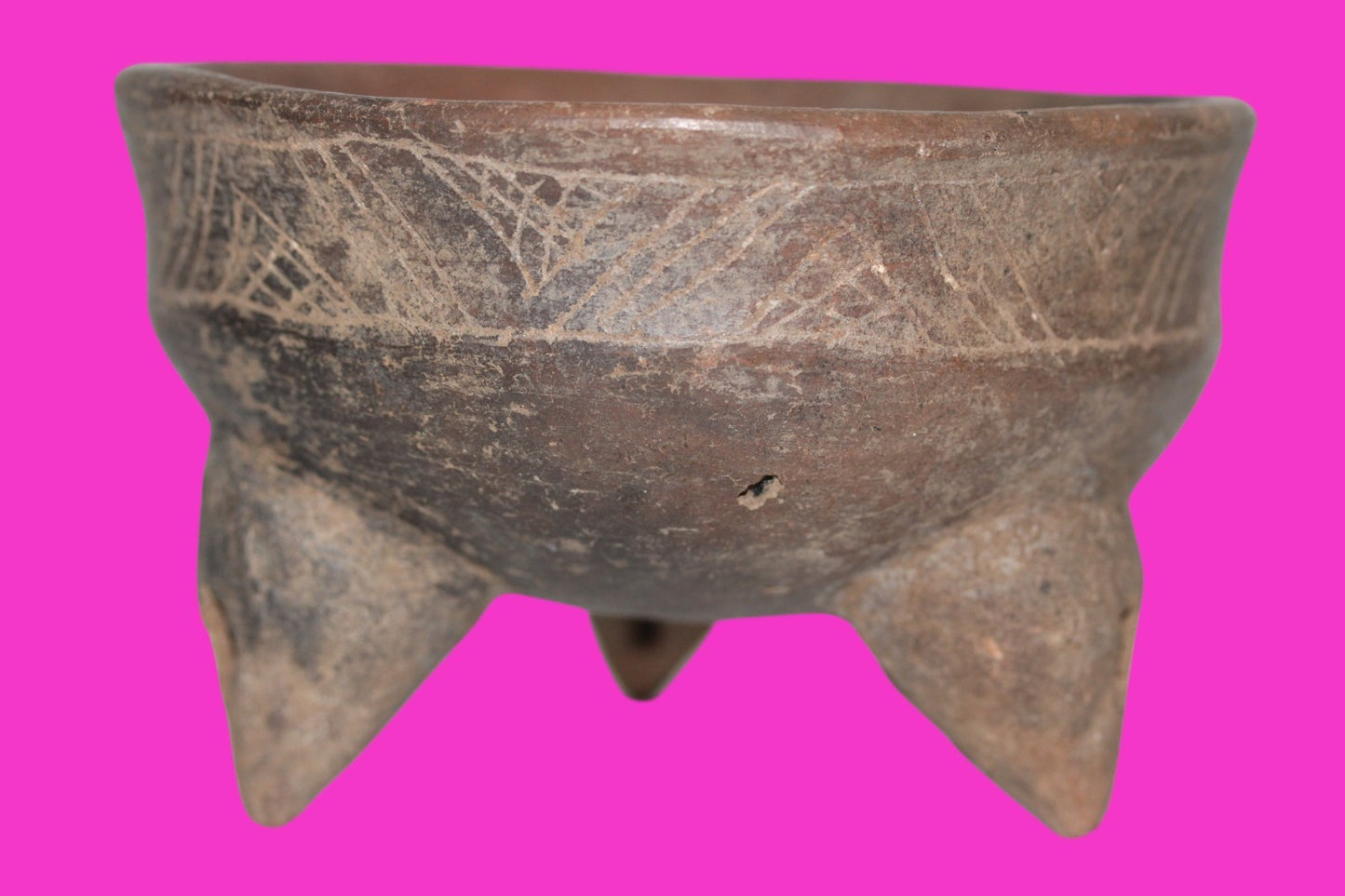 Pre Columbian Authentic Artifact Michoacan Tripod Rattle Bowl Mexico COA J16