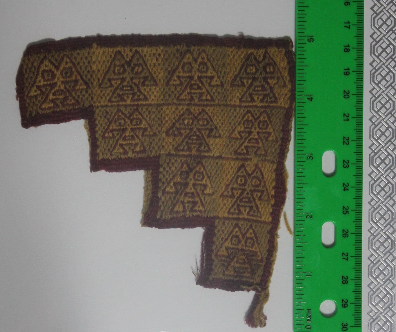 Pre Columbian Artifact Authentic Frameable Textile Border Chancay Peru COA 21