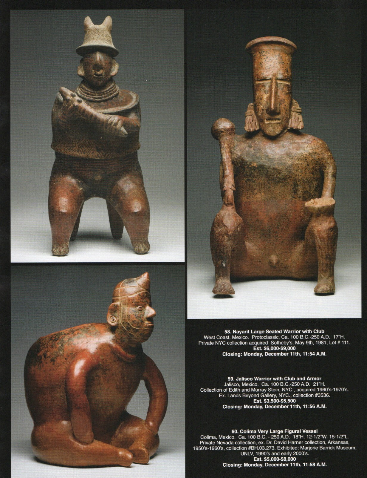 Pre Columbian Artifacts Price & Value Guide Arte Primitivo Auction Catalog #87