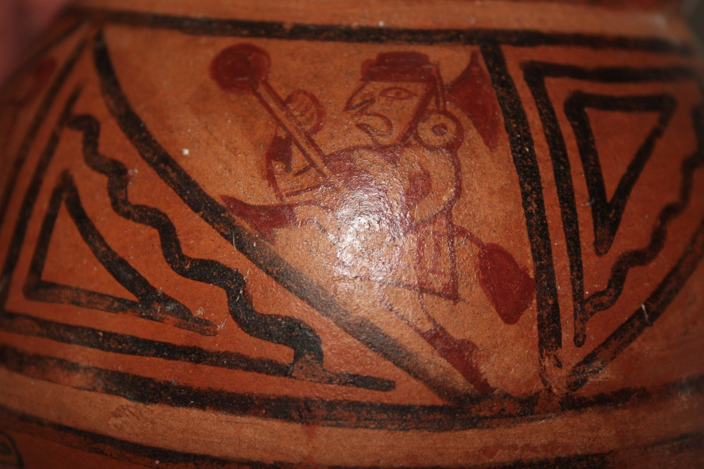 Pre Columbian Artifact Moche Fineline Hunting Scene Jar 500-800 AD Peru COA J145