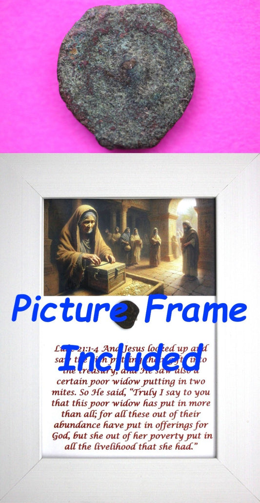 Widows Mite Coin Holy Land Artifact Free Display Frame Jesus Christ Lifetime 124
