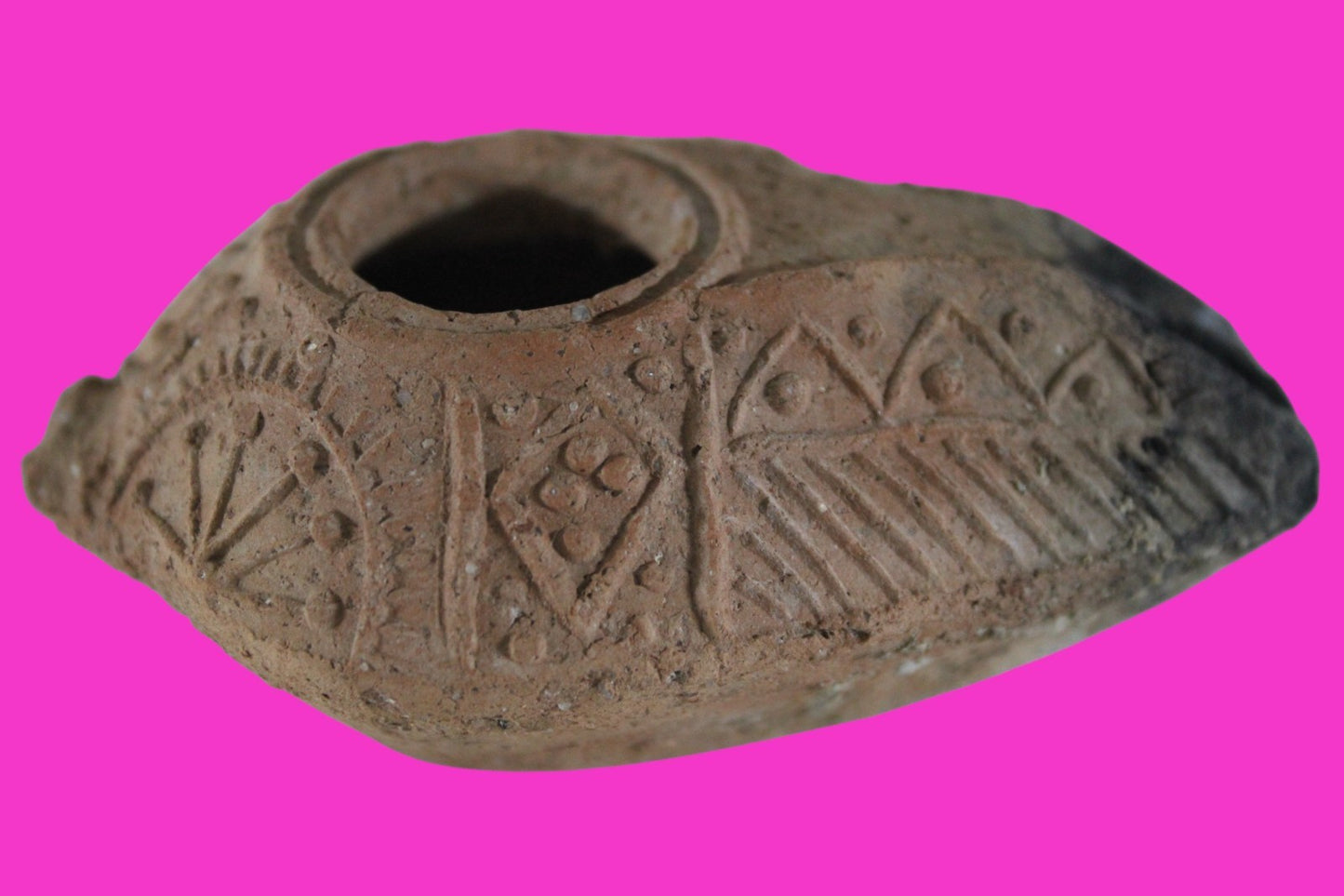 Oil Lamp Holy Land Ancient Artifact Jesus Christ Home Israel 300-600 AD COA 85