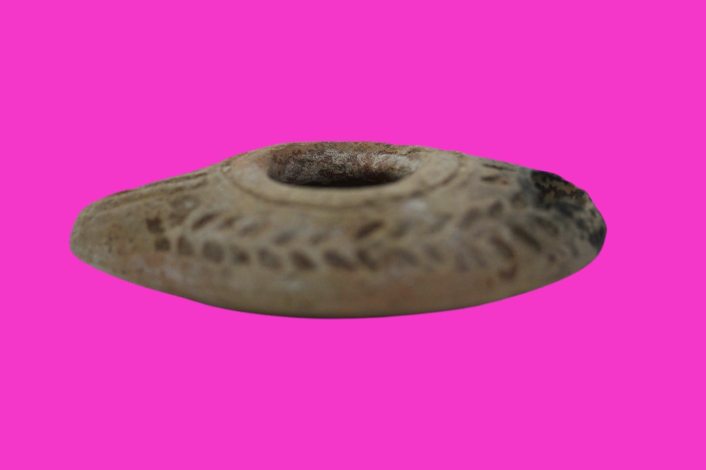 Ancient Holy Land Oil Lamp Artifact Jesus Christ Homeland 100-400 AD COA J106