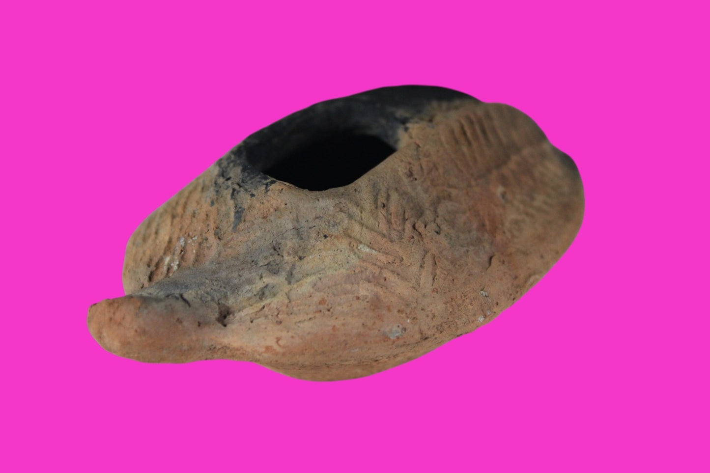 Oil Lamp Holy Land Ancient Artifact Jesus Christ Home Israel 300-600 AD COA 94