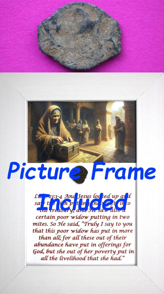 Widows Mite Coin Holy Land Artifact Free Display Frame Jesus Christ Lifetime 161