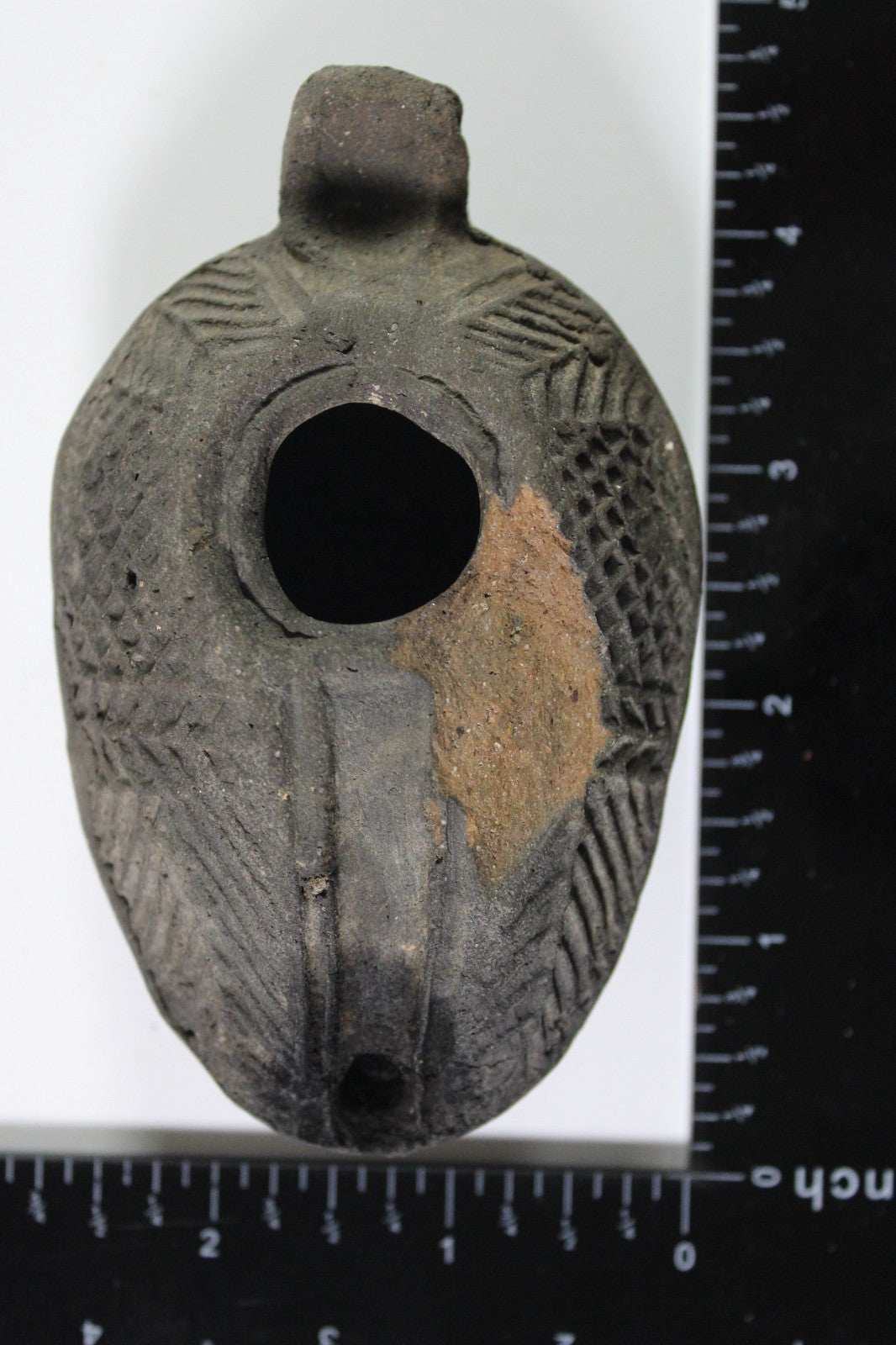 Oil Lamp Holy Land Ancient Artifact Jesus Christ Home Israel 300-600 AD COA 75