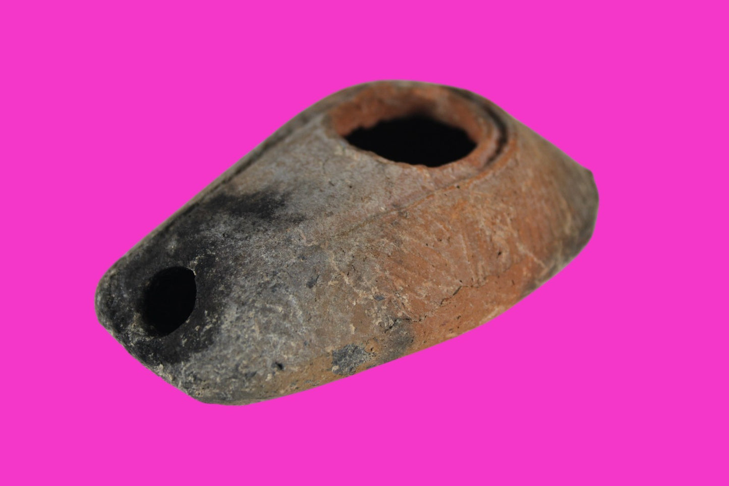 Oil Lamp Holy Land Ancient Artifact Jesus Christ Home Israel 300-600 AD COA 107