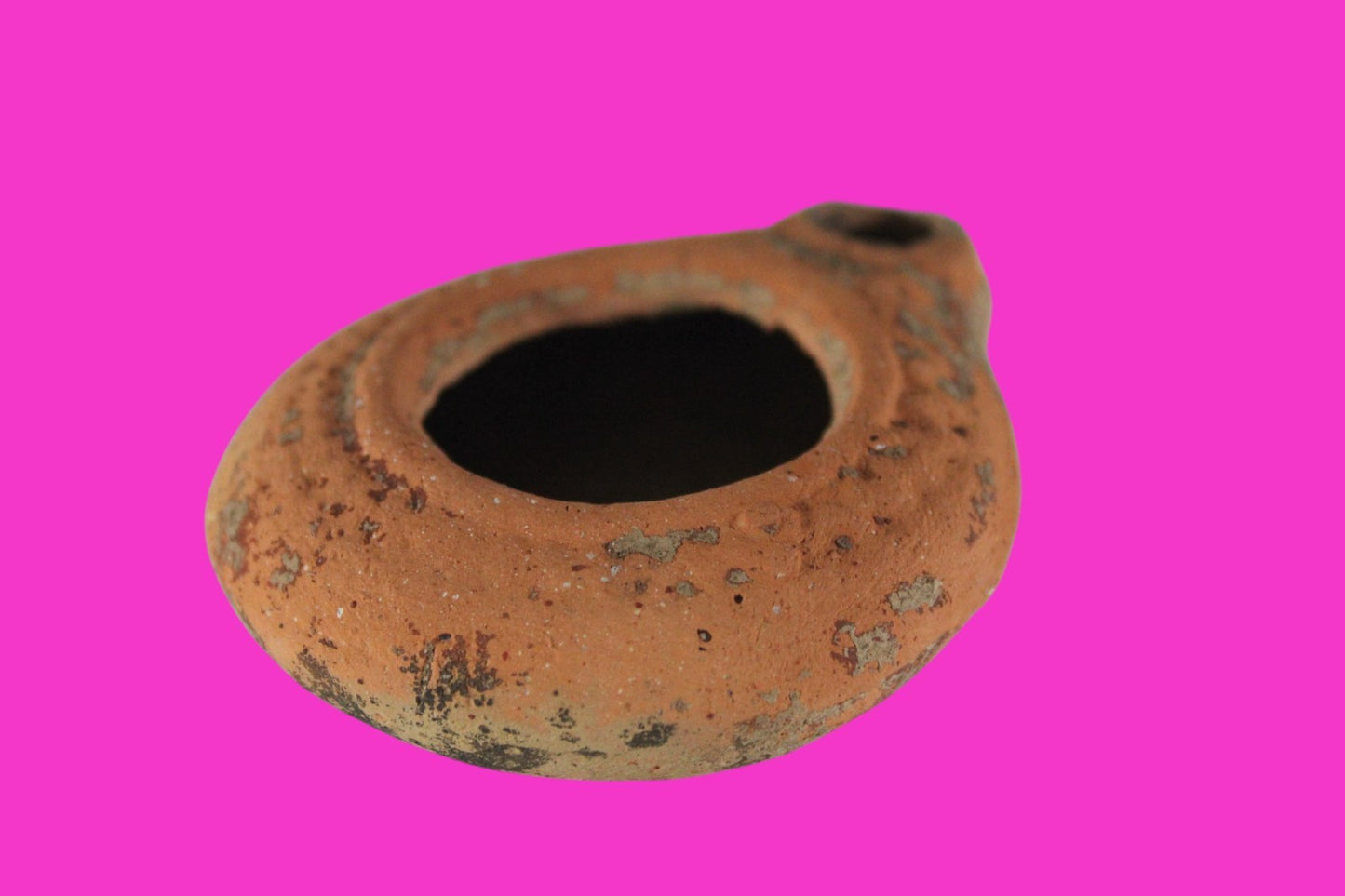 Ancient Holy Land Oil Lamp Artifact Land of Jesus Christ 100 BC-200 AD COA J148