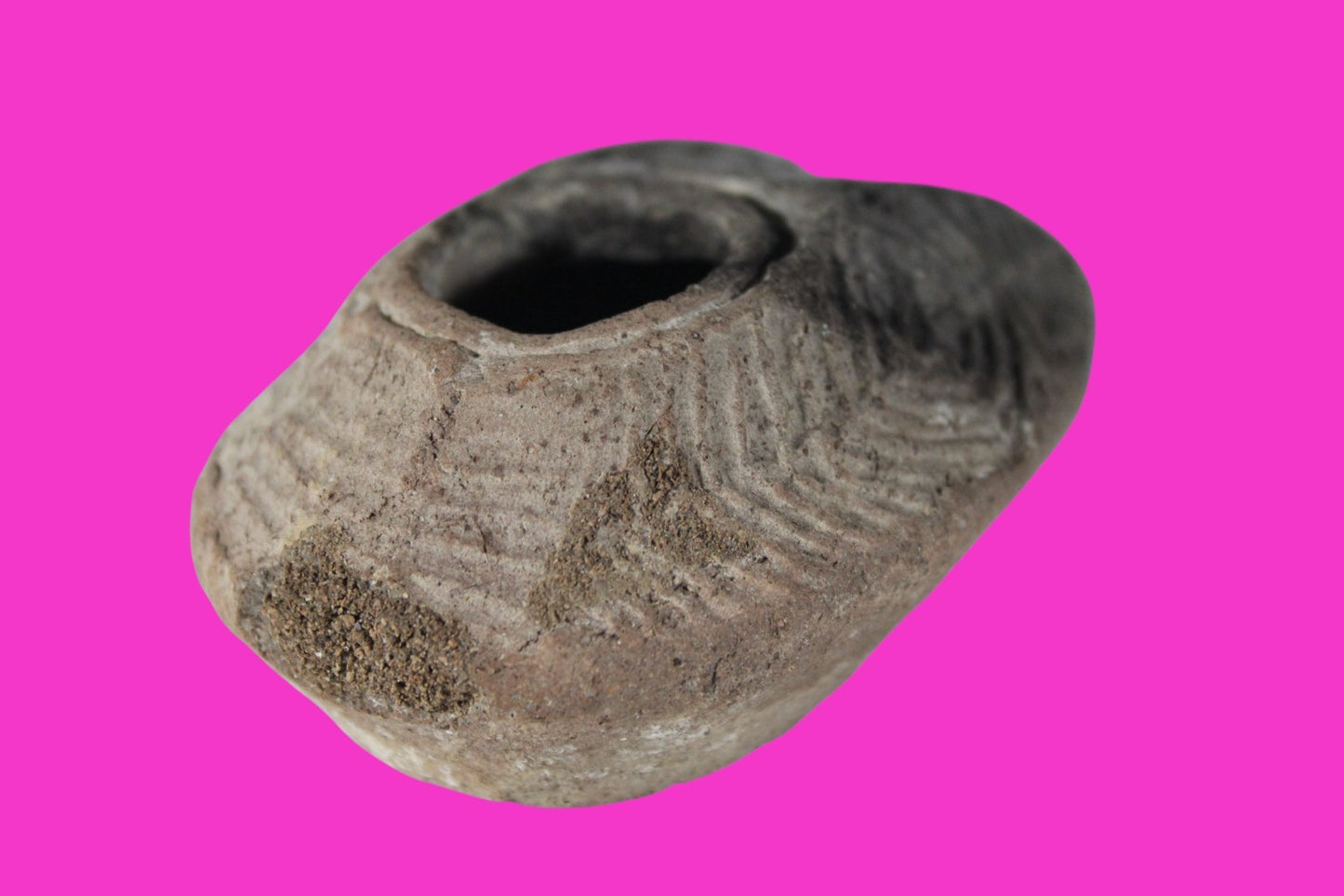 Ancient Holy Land Oil Lamp Artifact 2 Hidden Christian Crosses 300-600 AD COA 87