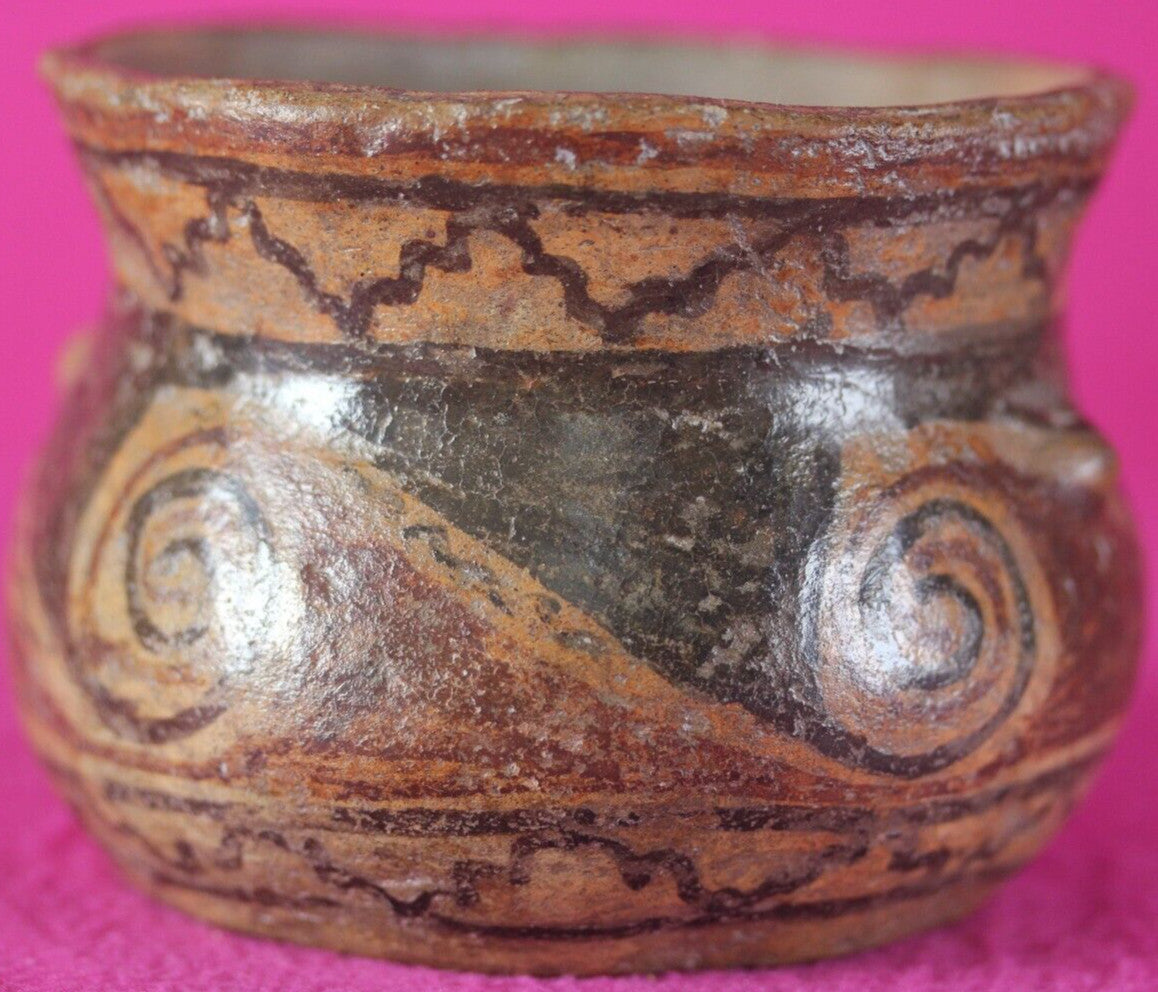 Pre Columbian Casas Grandes Artifact 1150-1450 AD Decorated Bowl Mexico COA J39