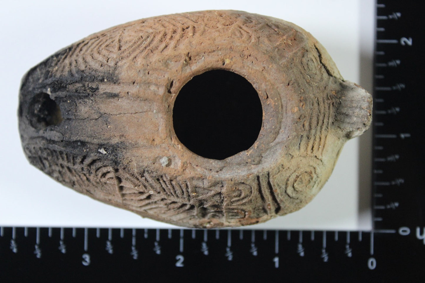 Ancient Holy Land Oil Lamp Artifact 2 Hidden Christian Crosses 300-600AD COA 112