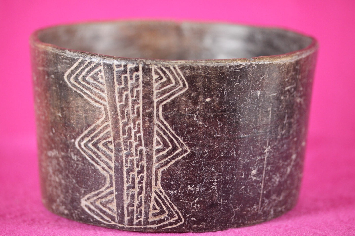 Authentic Pre Columbian Artifact Mayan Incised Bowl Ex Arte Primitivo COA T118