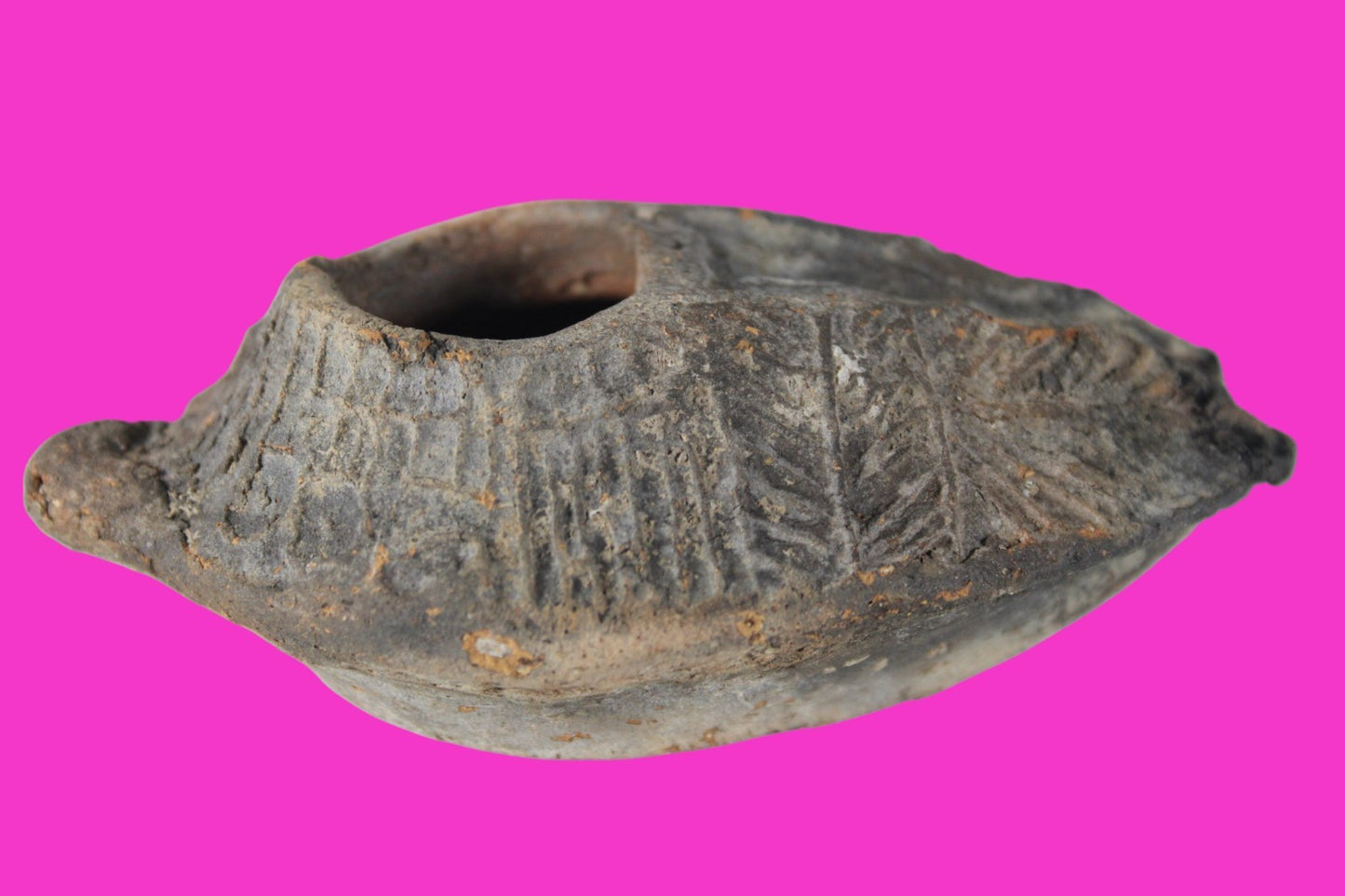 Oil Lamp Holy Land Ancient Artifact Jesus Christ Home Israel 300-600 AD COA 121