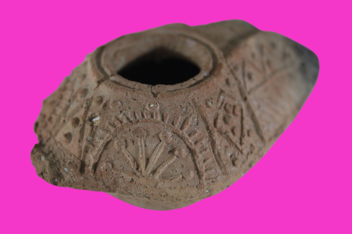 Oil Lamp Holy Land Ancient Artifact Jesus Christ Home Israel 300-600 AD COA 85