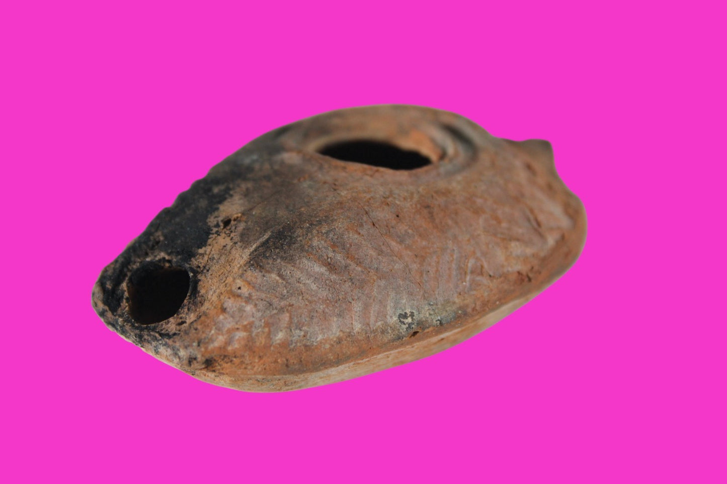 Oil Lamp Holy Land Ancient Artifact Jesus Christ Home Israel 300-600 AD COA 126