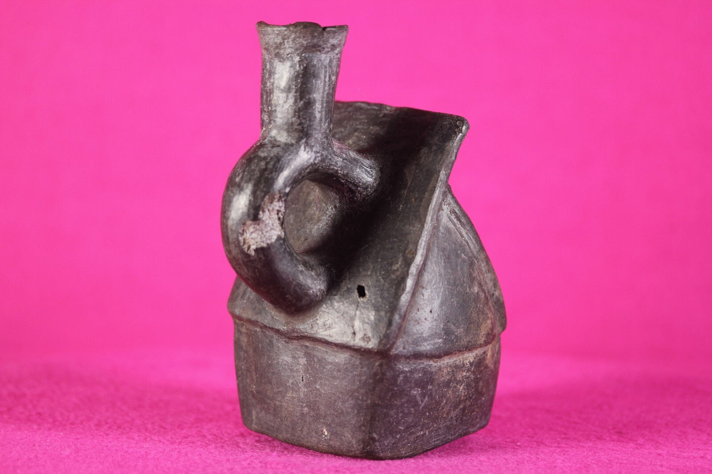 Pre Columbian Authentic Artifact House Stirrup Vessel Moche Peru COA J66