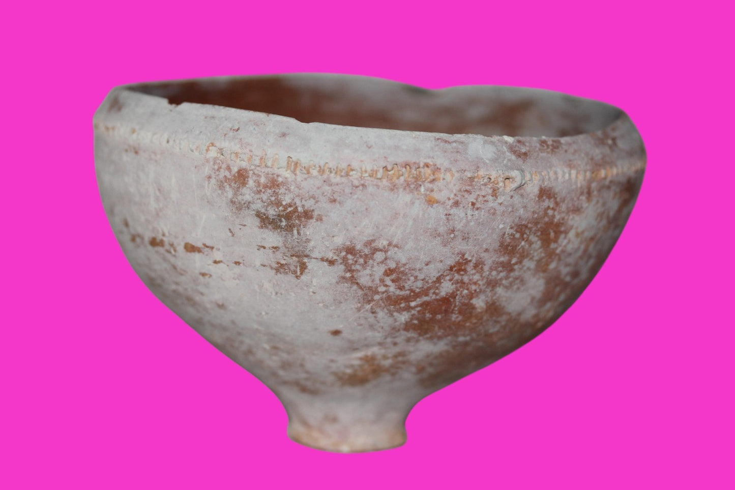 Ancient Holy Land Bowl Artifact From Time of Jesus Christ 100BC-200AD COA J135